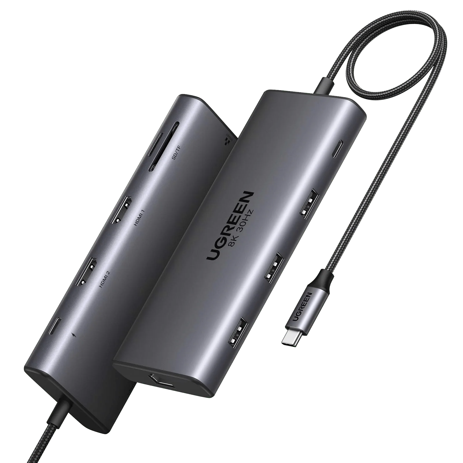 Ugreen Revodok Pro 210 USB-C Multi-Port Hub 2xUSB + USB3.0 + 2xHDMI2.0 + Card Reader + 1xUSB-C with Power Delivery